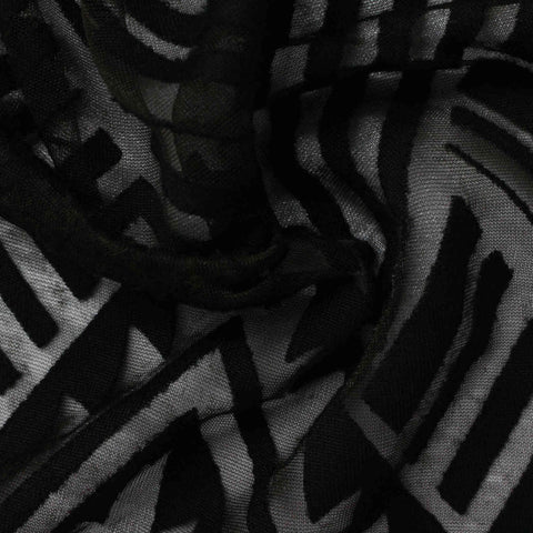 Black Abstract Jacquard, 94 gsm