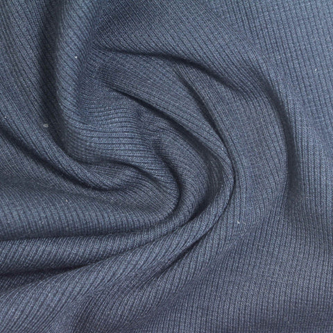 Charcoal Rib Knit, Poly-Cotton