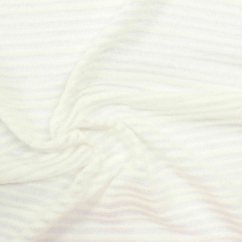 Yarn-Dyed Viscose Polyester Stretch Chunky Knit Fabric, 154 gsm, 170 cm — White