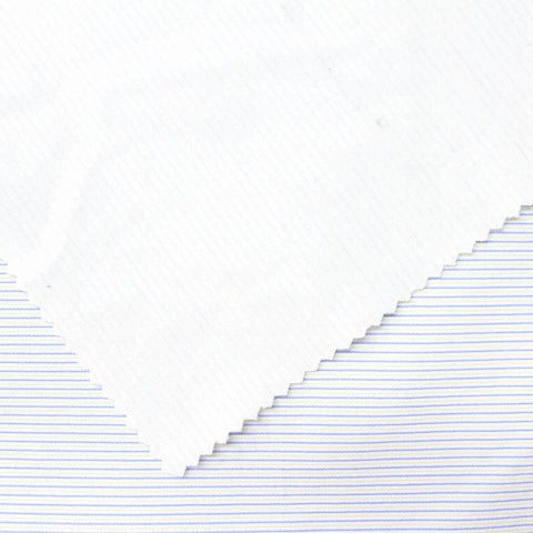 Light Blue Horizontal-Stripe Knit, Polyester, 298 gsm