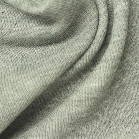 Light Grey Marl Rib Knit, Cotton-Poly, 210 gsm, 160 cm