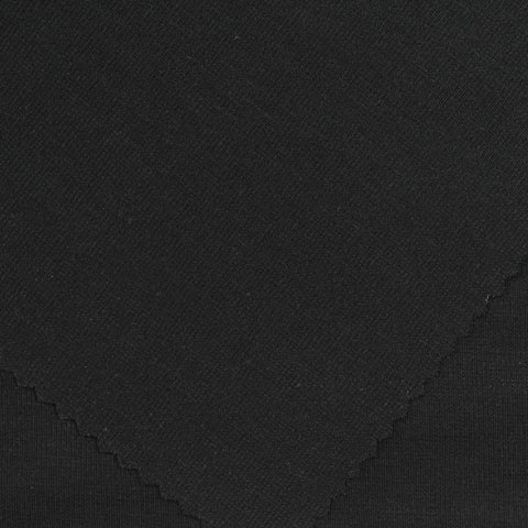 Viscose Nylon Stretch Interlock Knit Fabric, 220 gsm, 165 cm — Black