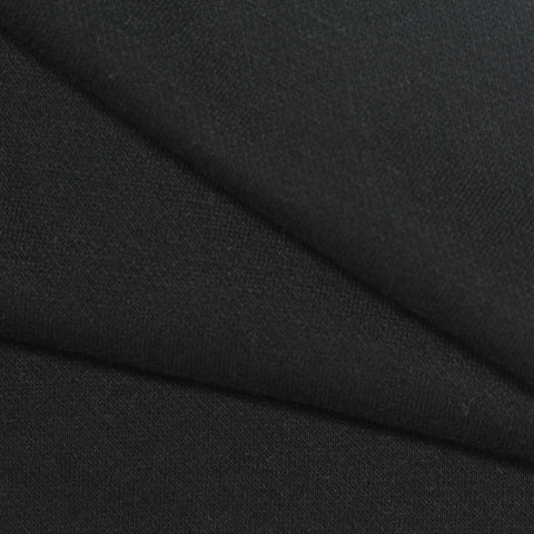 Polyester Cotton Fleece Fabric, 370 gsm, 185 cm — Black