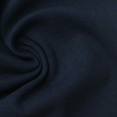 Navy Rib Knit, Cotton-Poly