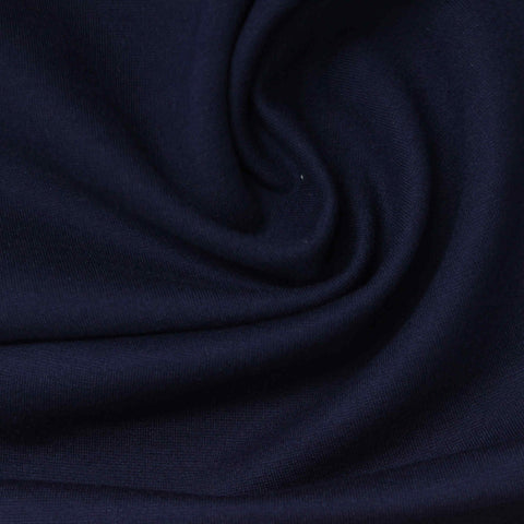 Viscose Nylon Stretch Ponte Knit Fabric, 305 gsm, 160 cm — Navy