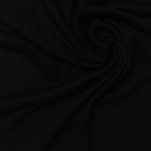 Black Rib Knit, Viscose
