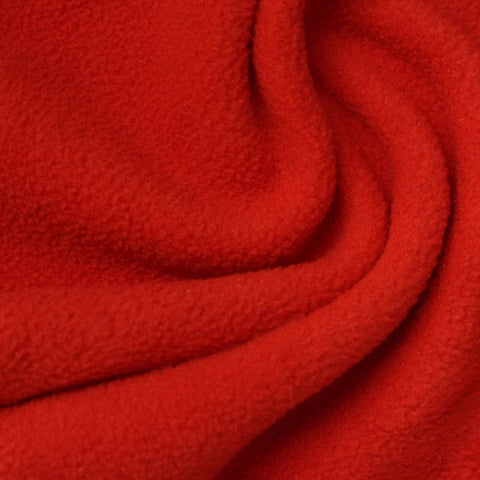 100% Polyester Fleece Fabric, 265 gsm, 170 cm — Red