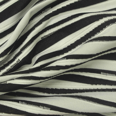 Black Horizontal-Stripe Jersey Knit, Polyester, 235 gsm, ref EF-275602