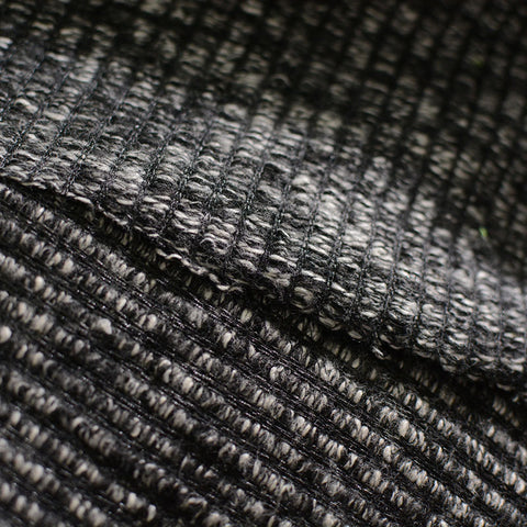 Black Marl Chunky Knit, Polyester, 345 gsm