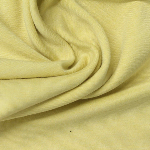 Viscose Cotton Blend Stretch Interlock Knit Fabric, 320 gsm, 170 cm — Yellow