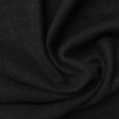 Brushed Viscose Polyester Stretch Jersey Knit Fabric, 175 gsm, 155 cm — Black