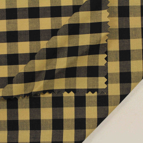 Black Check Poplin, Cotton, 145 cm, ref EF-206217