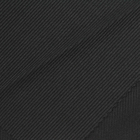 Polyester Stretch Rib Knit Fabric, 260 gsm, 150 cm — Black