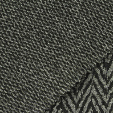 Black Chevron Jacquard, Poly-Viscose