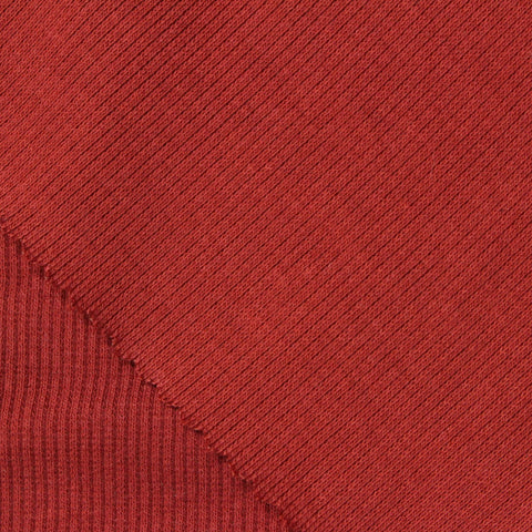 Cotton Stretch Rib Knit Fabric, 260 gsm, 115 cm — Red
