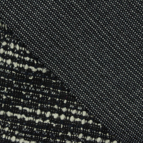 Black Marl Interlock Knit, Poly-Cotton, 240 gsm