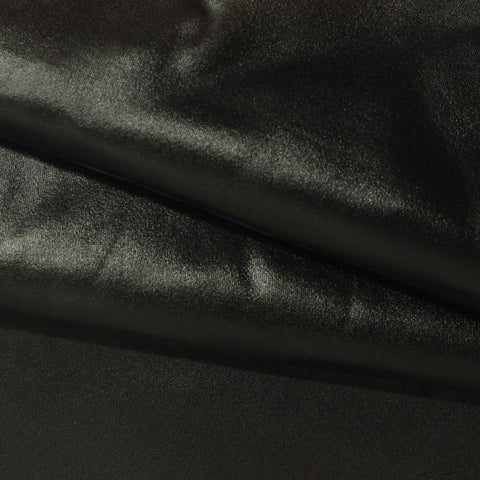 Polyester Stretch Sateen Fabric, 235 gsm, 150 cm — Black