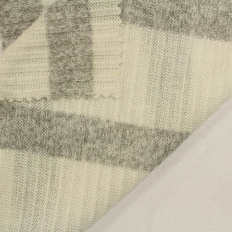 Light Cream Vertical-Stripe Rib Knit, Polyester