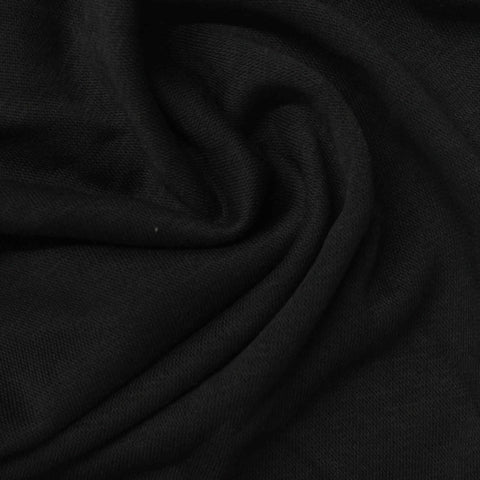Cotton Polyester French Terry Fabric, 240 gsm, 165 cm — Black