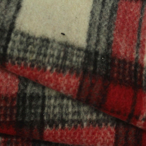 Red Plaid Woven, Poly-Acrylic