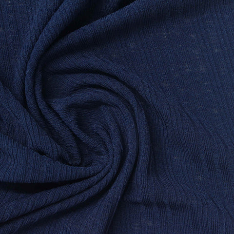 Navy Rib Knit, Polyester