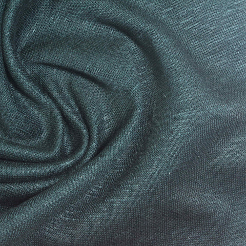 Dark Teal Marl Scuba Knit, Linen-Cotton