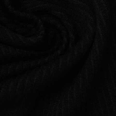 Polyester Stretch Knit Fabric, 240 gsm — Black