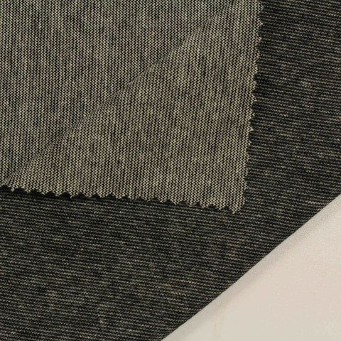 Light Grey Marl Interlock Knit, Cotton-Poly