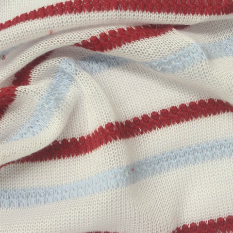 Red Horizontal-Stripe Chunky Knit, Polyester, 180 gsm