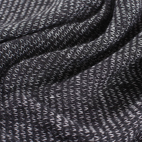Viscose Polyester Stretch Chunky Knit Fabric, 153 gsm, 154 cm — Black