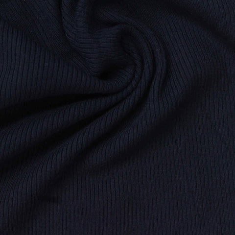 Dark Navy Rib Knit, Viscose