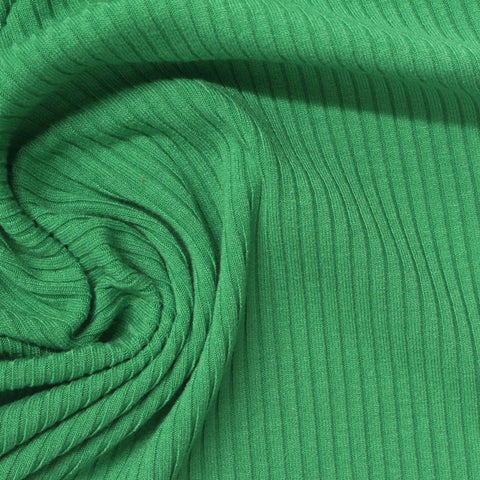 Bright Green Rib Knit, Viscose
