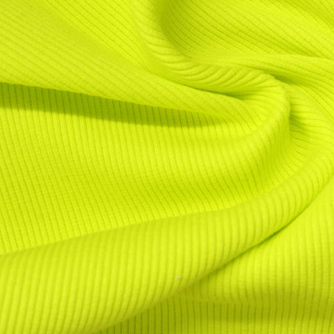 Cotton Stretch Rib Knit Fabric, 400 gsm, 142 cm — Green