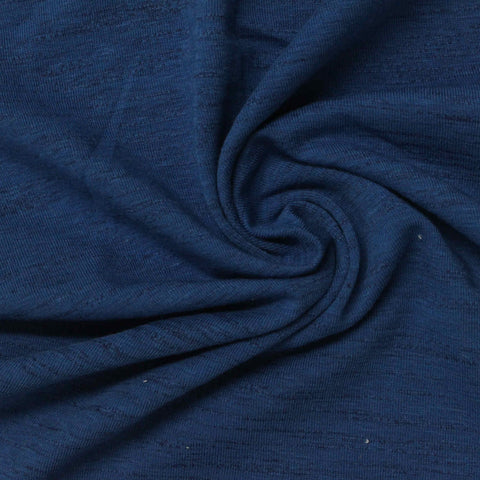 Blue Marl Jersey Knit, Cotton-Poly, 160 gsm, 177 cm