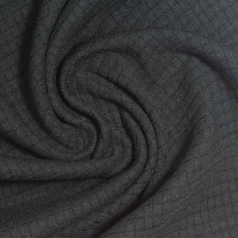 Cotton Polyester Interlock Knit Fabric, 260 gsm, 160 cm — Black