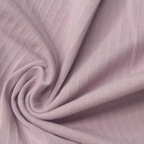 Cotton Stretch Rib Knit Fabric, 218 gsm, 160 cm — Pink