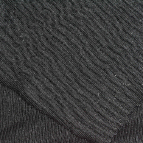Cotton Tencel Lyocell Stretch Rib Knit Fabric, 170 gsm, 160 cm — Black