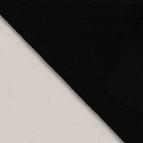 Polyester Stretch Birdseye Knit Fabric, 220 gsm, 154 cm — Black