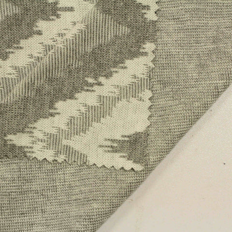 Jacquard Viscose Polyester Stretch Knit Fabric, 310 gsm — Khaki