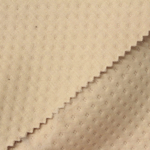 Jacquard Polyester Cotton Knit Fabric, 355 gsm, 152 cm — Beige