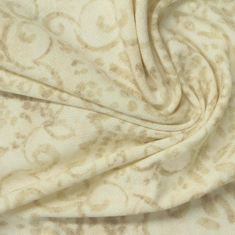 Light Brown Scroll Linen-Look, Polyester