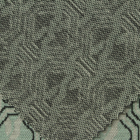 Black Geometric Jacquard, Viscose-Poly, 370 gsm