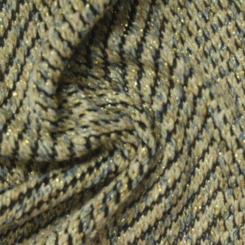 Black Chevron Chunky Knit, Poly-Metallic
