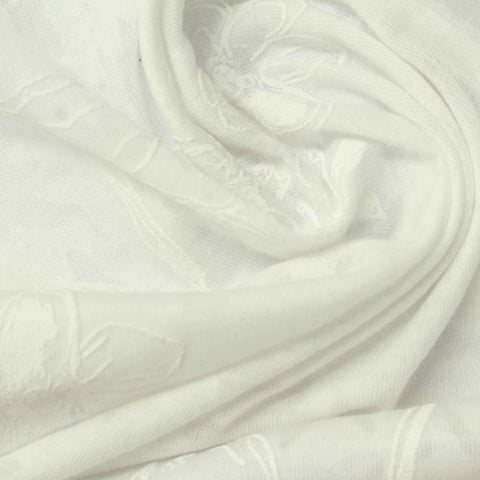 Grey Floral Jersey Knit, Poly-Cotton