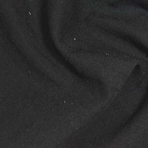 Black Subtle-Grid Linen-Look, Poly-Viscose