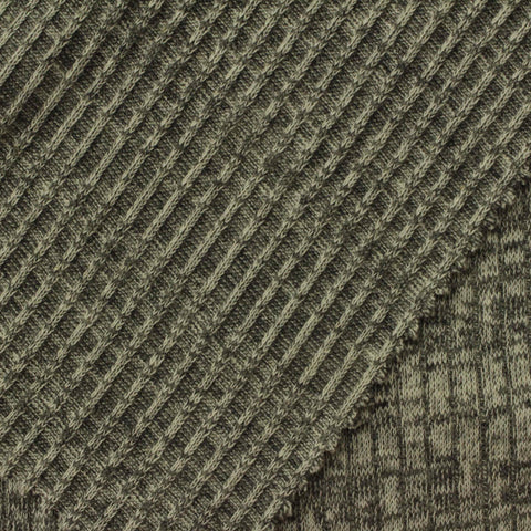 Light Grey Marl Rib Knit, Cotton-Poly, 210 gsm, 165 cm