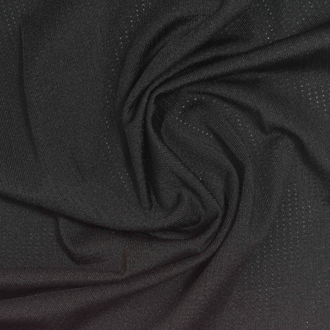 Black Textured Birdseye Knit, Polyester