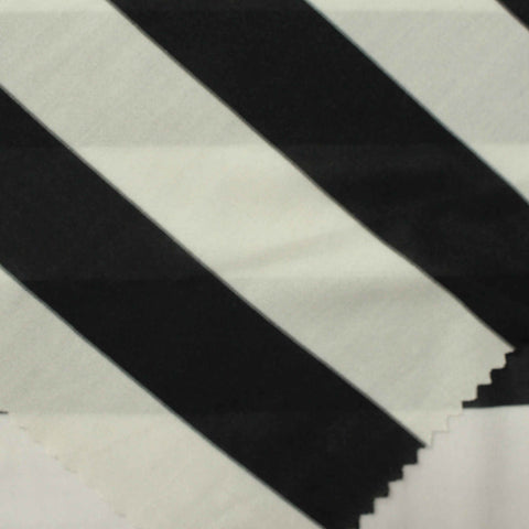 Black Horizontal-Stripe Knit, Polyester, 115 gsm, 170 cm