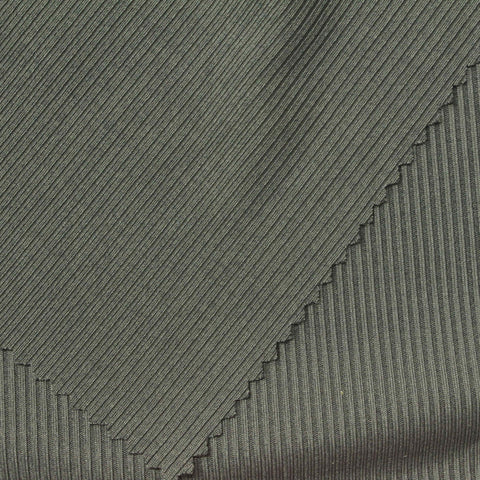 Polyester Stretch Rib Knit Fabric, 270 gsm, 132 cm — Green, ref EF-260544