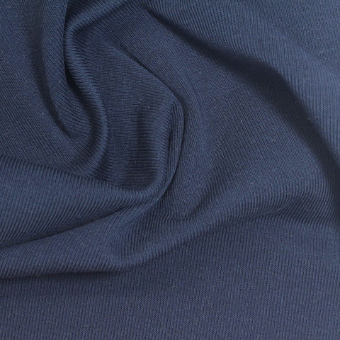 Navy Rib Knit, Cotton